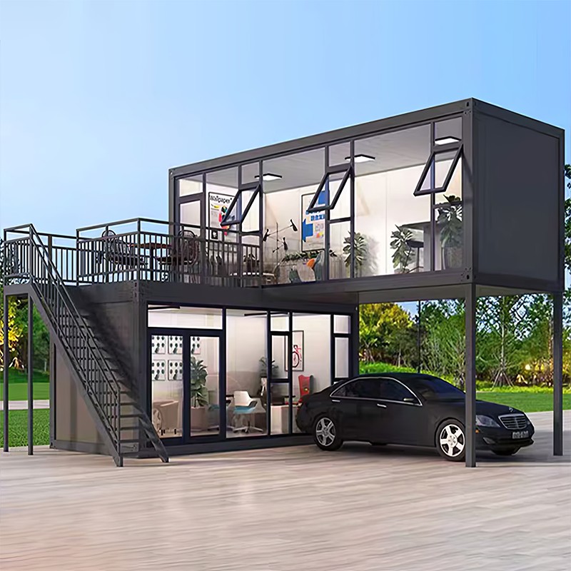 İki Katlı Cam Konteyner Ev